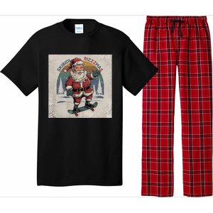 Retro Skibid.I Rizzmas Funny Santa Clause Skating Board Pajama Set