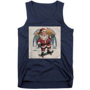 Retro Skibid.I Rizzmas Funny Santa Clause Skating Board Tank Top