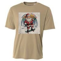 Retro Skibid.I Rizzmas Funny Santa Clause Skating Board Cooling Performance Crew T-Shirt