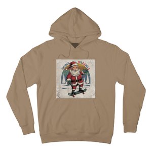 Retro Skibid.I Rizzmas Funny Santa Clause Skating Board Hoodie