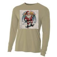 Retro Skibid.I Rizzmas Funny Santa Clause Skating Board Cooling Performance Long Sleeve Crew