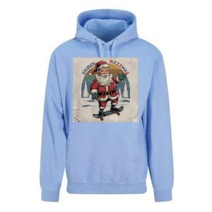 Retro Skibid.I Rizzmas Funny Santa Clause Skating Board Unisex Surf Hoodie