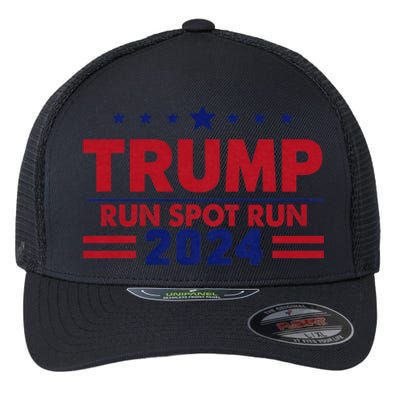 Run Spot Run Funny Donald Trump Debate Quote 2024 Kamala Flexfit Unipanel Trucker Cap