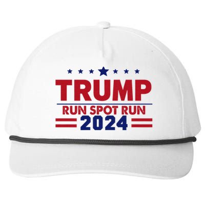 Run Spot Run Funny Donald Trump Debate Quote 2024 Kamala Snapback Five-Panel Rope Hat