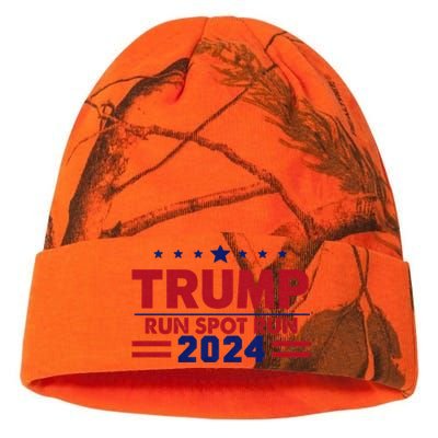 Run Spot Run Funny Donald Trump Debate Quote 2024 Kamala Kati Licensed 12" Camo Beanie