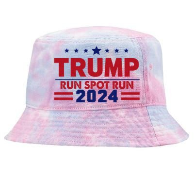 Run Spot Run Funny Donald Trump Debate Quote 2024 Kamala Tie-Dyed Bucket Hat