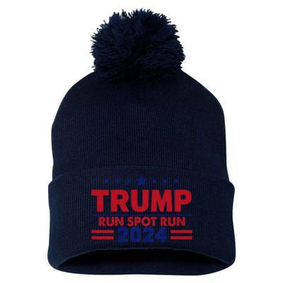 Run Spot Run Funny Donald Trump Debate Quote 2024 Kamala Pom Pom 12in Knit Beanie