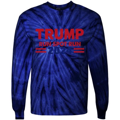 Run Spot Run Funny Donald Trump Debate Quote 2024 Kamala Tie-Dye Long Sleeve Shirt