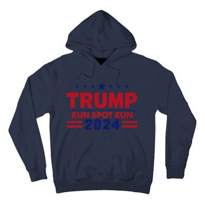 Run Spot Run Funny Donald Trump Debate Quote 2024 Kamala Tall Hoodie