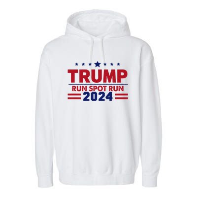 Run Spot Run Funny Donald Trump Debate Quote 2024 Kamala Garment-Dyed Fleece Hoodie