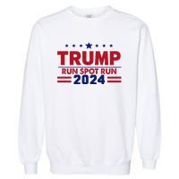 Run Spot Run Funny Donald Trump Debate Quote 2024 Kamala Garment-Dyed Sweatshirt