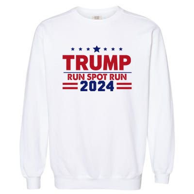 Run Spot Run Funny Donald Trump Debate Quote 2024 Kamala Garment-Dyed Sweatshirt