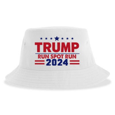 Run Spot Run Funny Donald Trump Debate Quote 2024 Kamala Sustainable Bucket Hat