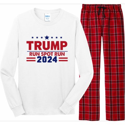 Run Spot Run Funny Donald Trump Debate Quote 2024 Kamala Long Sleeve Pajama Set