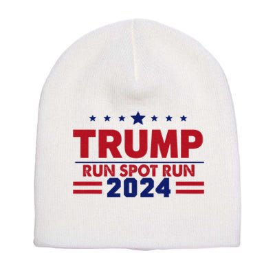 Run Spot Run Funny Donald Trump Debate Quote 2024 Kamala Short Acrylic Beanie