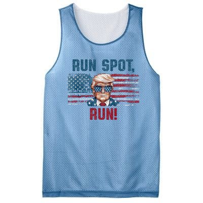 Run Spot Run Funny Donald Trump Debate Mesh Reversible Basketball Jersey Tank