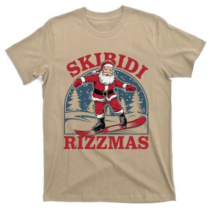 Retro Skibid.I Rizzmas Funny Santa Clause Skating Board T-Shirt