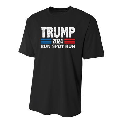 Run Spot Run Trump 2024 Debate Youth Performance Sprint T-Shirt