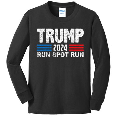 Run Spot Run Trump 2024 Debate Kids Long Sleeve Shirt