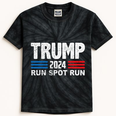 Run Spot Run Trump 2024 Debate Kids Tie-Dye T-Shirt