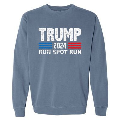 Run Spot Run Trump 2024 Debate Garment-Dyed Sweatshirt