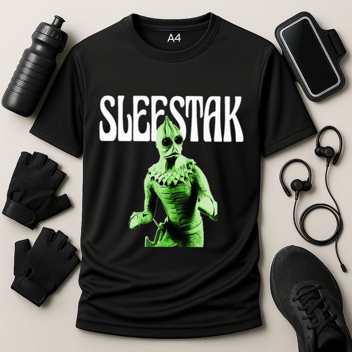 Retro Sleestak Reptilian Alien Graphic Cooling Performance Crew T-Shirt