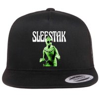 Retro Sleestak Reptilian Alien Graphic Flat Bill Trucker Hat