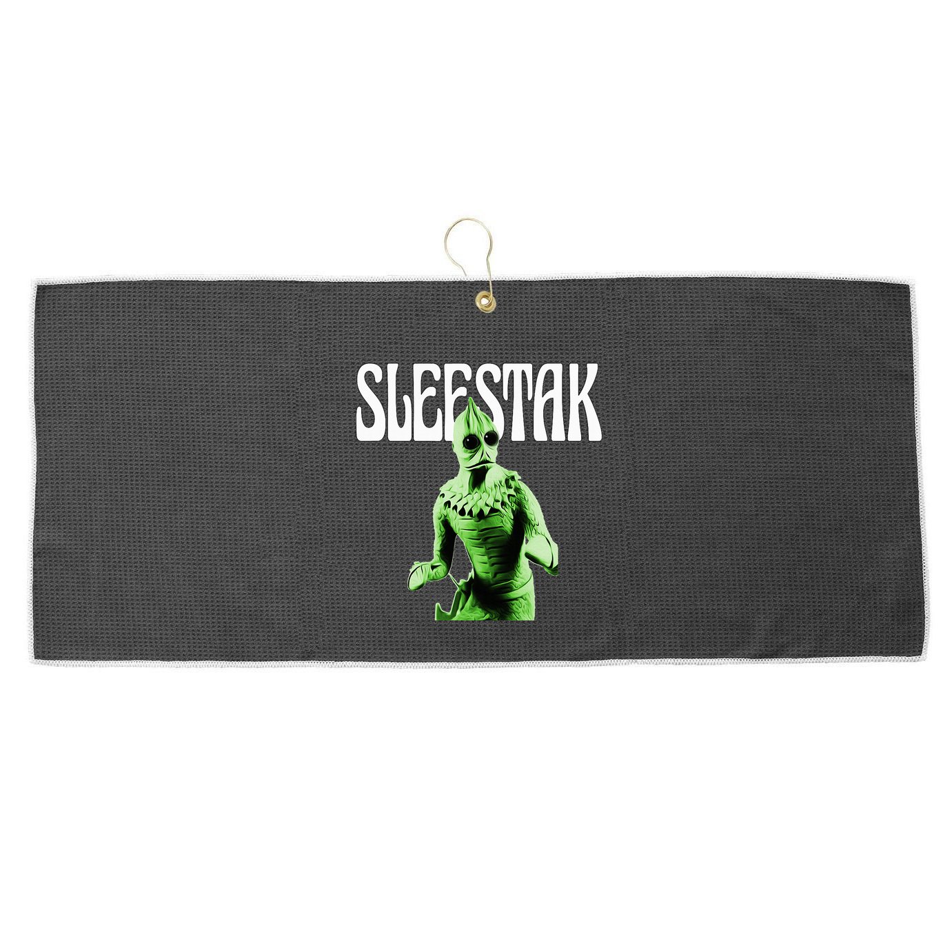 Retro Sleestak Reptilian Alien Graphic Large Microfiber Waffle Golf Towel