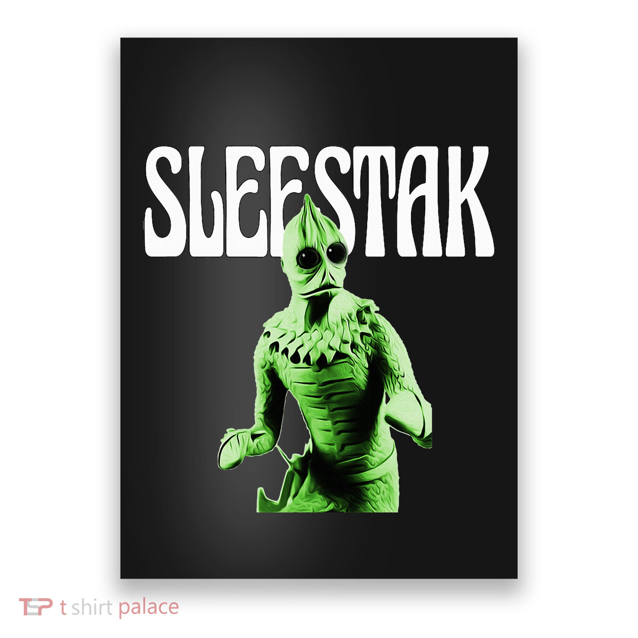 Retro Sleestak Reptilian Alien Graphic Poster