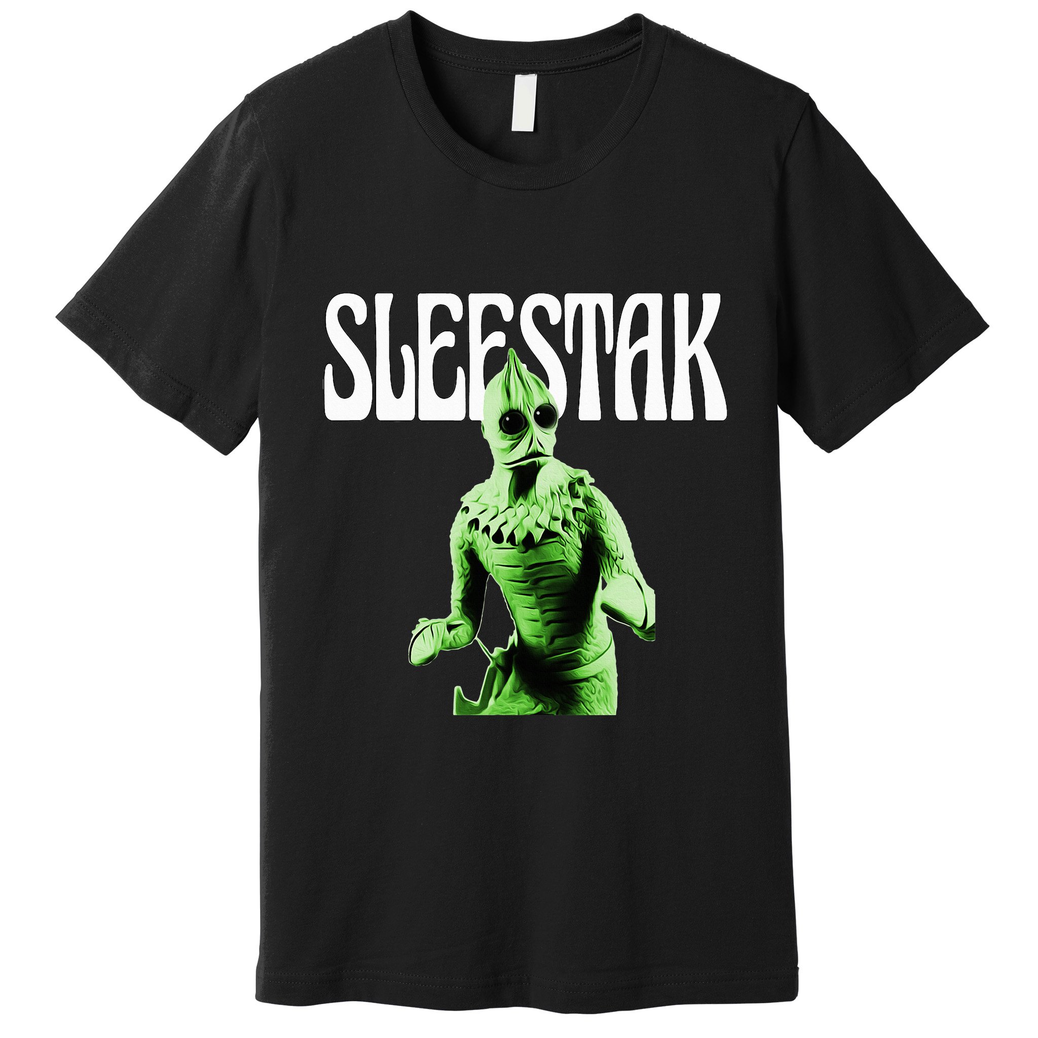 Retro Sleestak Reptilian Alien Graphic Premium T-Shirt