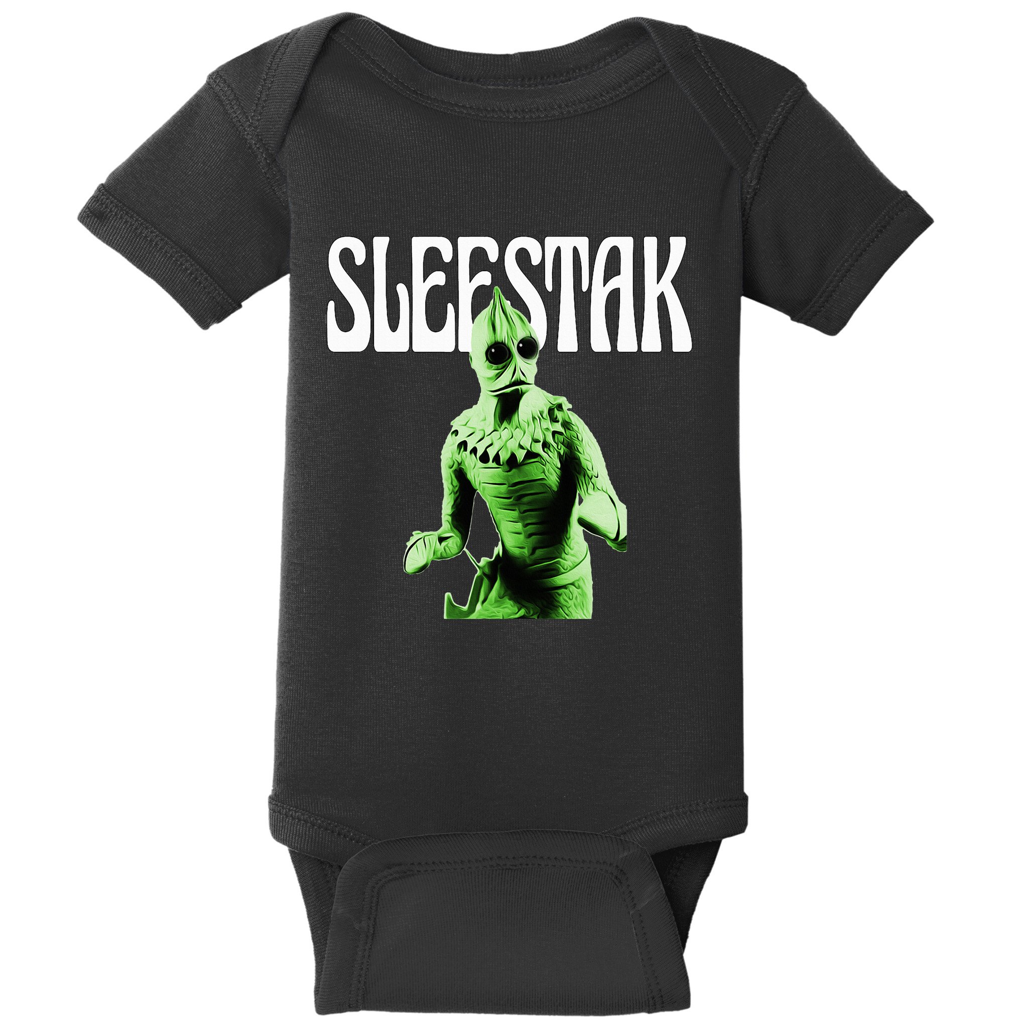 Retro Sleestak Reptilian Alien Graphic Baby Bodysuit