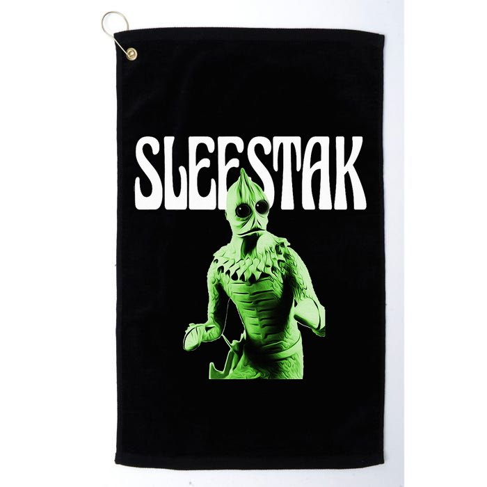 Retro Sleestak Reptilian Alien Graphic Golf Towel