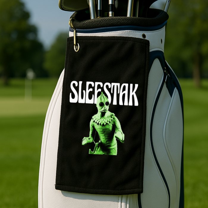 Retro Sleestak Reptilian Alien Graphic Golf Towel