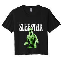 Retro Sleestak Reptilian Alien Graphic Women's Crop Top Tee