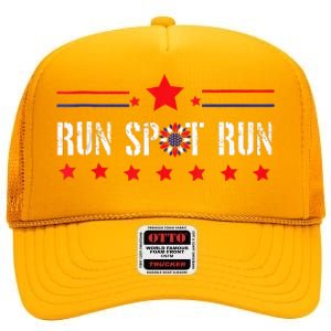 Run Spot Run Elections 2024 Democrat Republican High Crown Mesh Back Trucker Hat