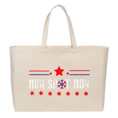 Run Spot Run Elections 2024 Democrat Republican Cotton Canvas Jumbo Tote