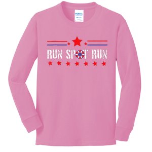 Run Spot Run Elections 2024 Democrat Republican Kids Long Sleeve Shirt