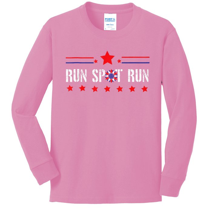 Run Spot Run Elections 2024 Democrat Republican Kids Long Sleeve Shirt