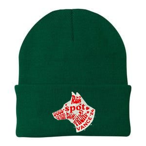 Run Spot Run Trump 2024 Dog Lovers Joke Knit Cap Winter Beanie