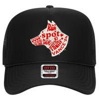 Run Spot Run Trump 2024 Dog Lovers Joke High Crown Mesh Back Trucker Hat