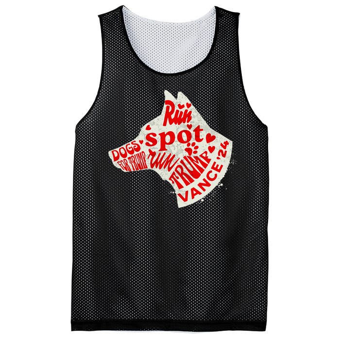 Run Spot Run Trump 2024 Dog Lovers Joke Mesh Reversible Basketball Jersey Tank