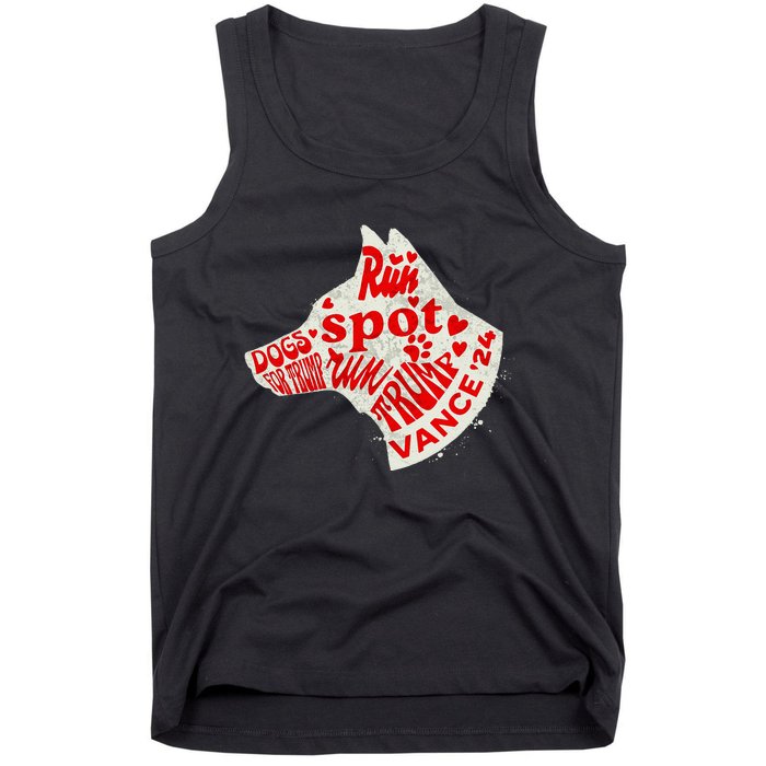 Run Spot Run Trump 2024 Dog Lovers Joke Tank Top