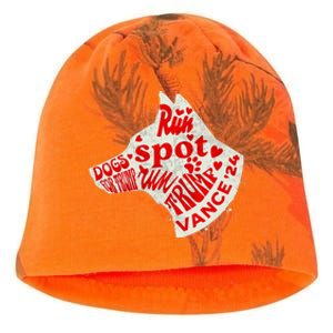 Run Spot Run Trump 2024 Dog Lovers Joke Kati - Camo Knit Beanie