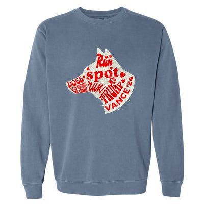 Run Spot Run Trump 2024 Dog Lovers Joke Garment-Dyed Sweatshirt