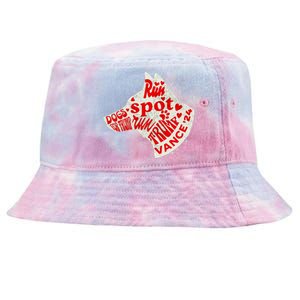 Run Spot Run Trump 2024 Dog Lovers Joke Tie-Dyed Bucket Hat