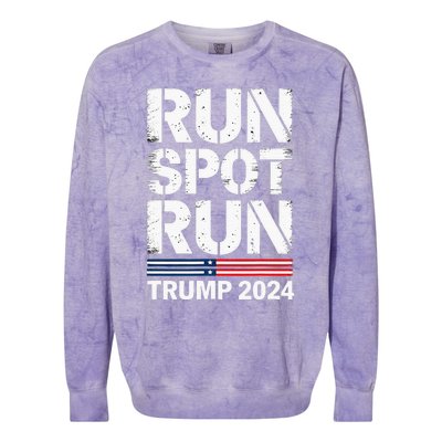 Run Spot Run Trump 2024 President Trump 2024 Colorblast Crewneck Sweatshirt