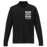 Run Spot Run Trump 2024 President Trump 2024 Performance Long Sleeve Polo