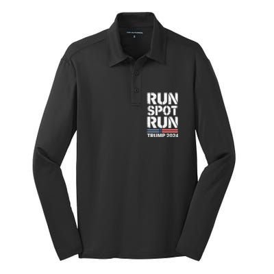 Run Spot Run Trump 2024 President Trump 2024 Silk Touch Performance Long Sleeve Polo