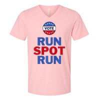 Run Spot Run. Trump And Harris Debate. Economic Plan V-Neck T-Shirt