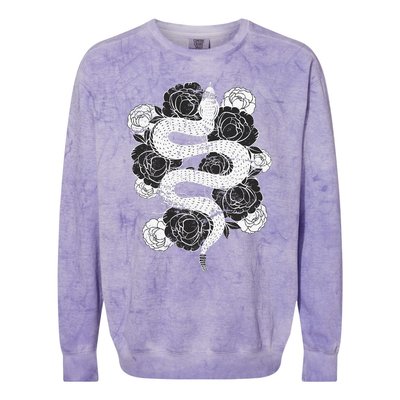 Rose Snake Colorblast Crewneck Sweatshirt